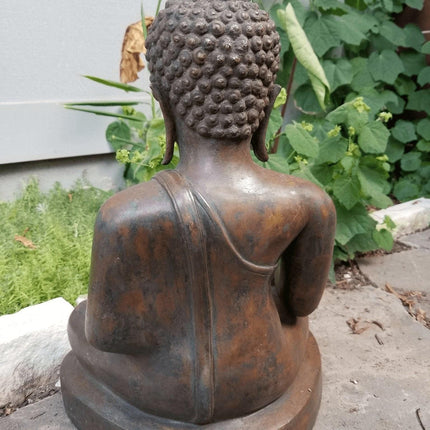 Antique Bronze Buddha Statute Southeast Asian 18th - 19th century 19" - Estate Fresh Austin