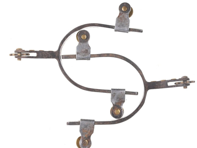 Antique Bronze mounted steel cowboy spurs - Estate Fresh Austin