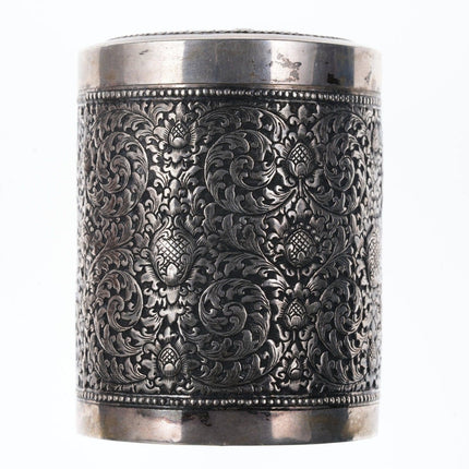 Antique Burmese Paung 900 Silver Tea caddy - Estate Fresh Austin