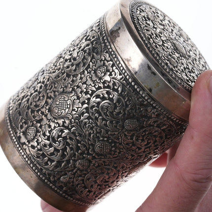 Antique Burmese Paung 900 Silver Tea caddy - Estate Fresh Austin