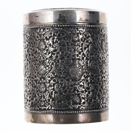 Antique Burmese Paung 900 Silver Tea caddy - Estate Fresh Austin