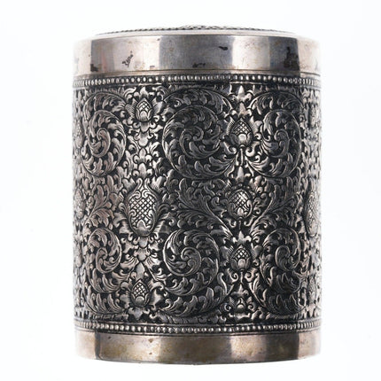 Antique Burmese Paung 900 Silver Tea caddy - Estate Fresh Austin