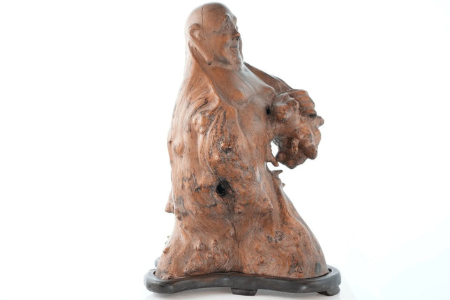 Antique Carved Root Hotei Buddha figure - Estate Fresh Austin