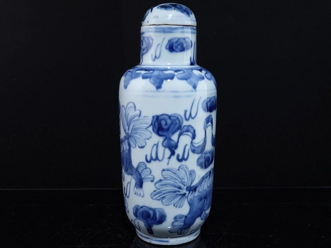 Antique Chinese Blue underglaze Painted porcelain Tea caddy - Estate Fresh Austin