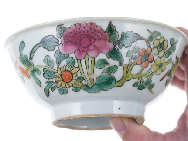 Antique Chinese Bowl with polychrome enamel - Estate Fresh Austin