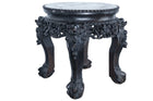 Antique Chinese Carved Wood stand with marble insert - Estate Fresh Austin