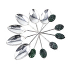 Antique Chinese Export Silver and Jade Demitasse Spoon Set Hong Kong - Estate Fresh Austin