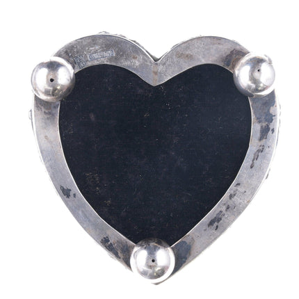 Antique chinese export silver heart form pin cushion - Estate Fresh Austin