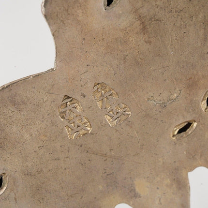 Antique Chinese foo lion silver repousse necklace with carved rose Quartz, turq - Estate Fresh Austin