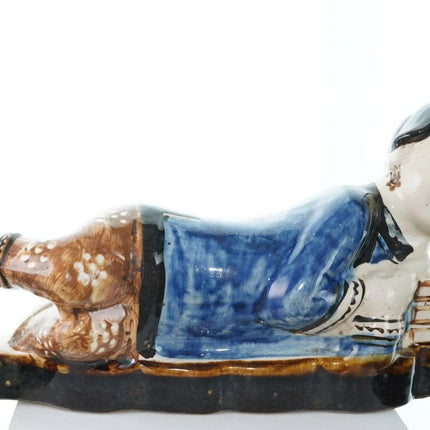Antique Chinese Porcelain Figural Pillow Qing Dynasty - Estate Fresh Austin
