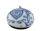 Antique Chinese Porcelain Shard pendant in sterling mount - Estate Fresh Austin