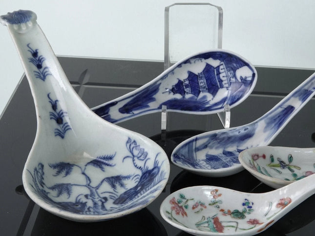 Antique Chinese porcelain spoon collection - Estate Fresh Austin