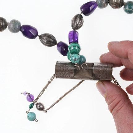 Antique Chinese silver Later beaded necklace - Estate Fresh Austin