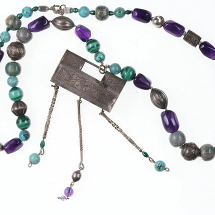 Antique Chinese silver Later beaded necklace - Estate Fresh Austin