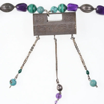 Antique Chinese silver Later beaded necklace - Estate Fresh Austin