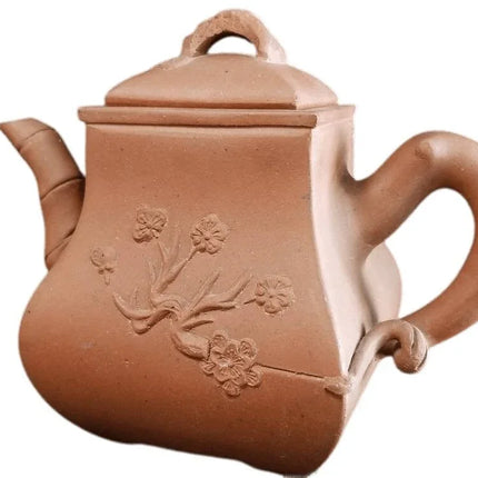 Antique Chinese Yixing Zisha Teapot Hand Built Bamboo spout Decoration - Estate Fresh Austin