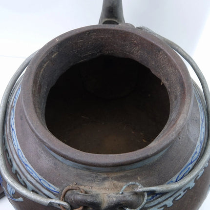 Antique Chinese Yixing Zisha Teapot Pewter Mounted Hand Enameled Decoration - Estate Fresh Austin