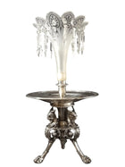 Antique Christofle Centerpiece Silvered Bronze with French Cameo Glass Insert Pr - Estate Fresh Austin