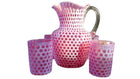 Antique Cranberry Opalescent Coinspot Pitcher and Tumbler Set c.1890-1900 Hobbs - Estate Fresh Austin