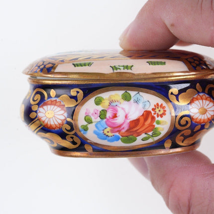 Antique Crown Staffordshire Imari style Trinket Box - Estate Fresh Austin