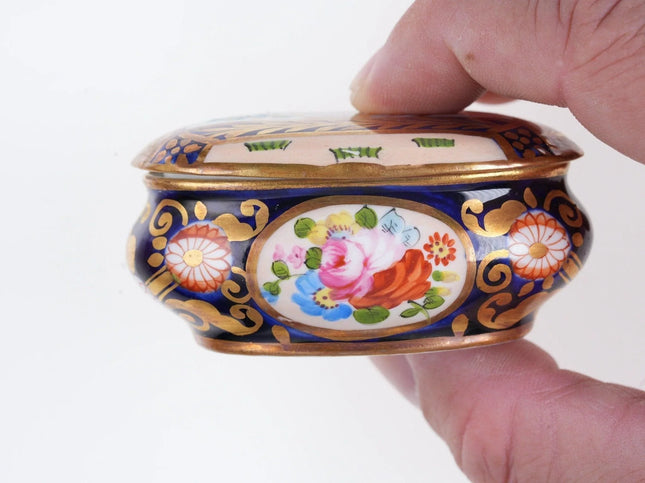 Antique Crown Staffordshire Imari style Trinket Box - Estate Fresh Austin