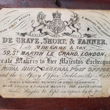 Antique De Grave, Short, & Fanner Portable Gold/Apothecary Scales c.1850 - Estate Fresh Austin