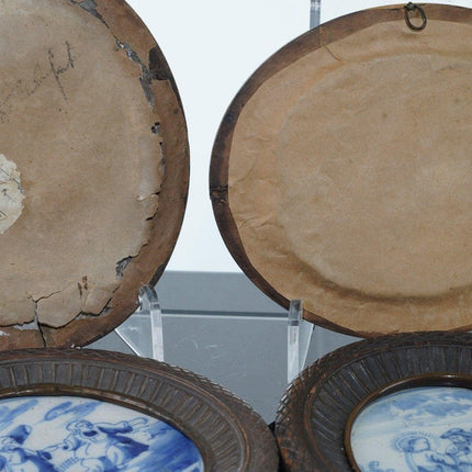 Antique Delft Tiles in wood frames - Estate Fresh Austin