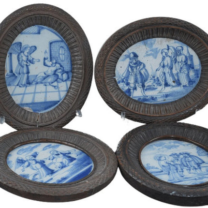 Antique Delft Tiles in wood frames - Estate Fresh Austin