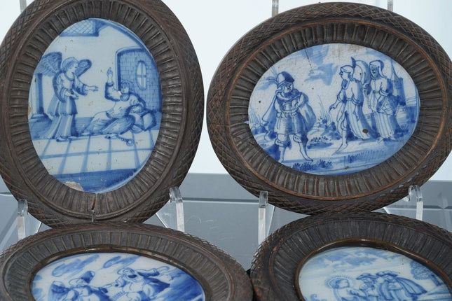 Antique Delft Tiles in wood frames - Estate Fresh Austin