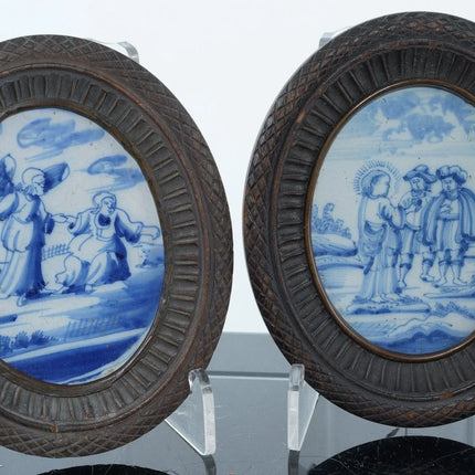 Antique Delft Tiles in wood frames - Estate Fresh Austin