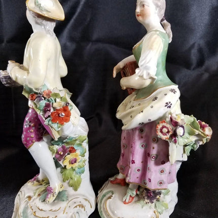 Antique Derby Figures 18th Century Liberty and Matrimony Man with Bird's nest an - Estate Fresh Austin