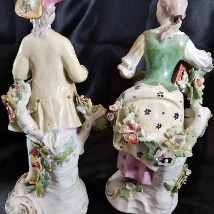 Antique Derby Figures 18th Century Liberty and Matrimony Man with Bird's nest an - Estate Fresh Austin