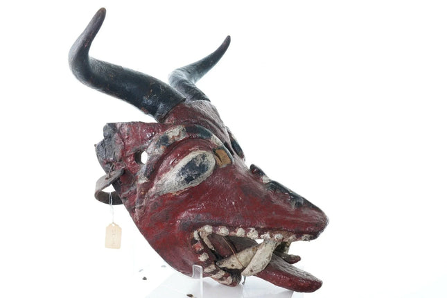 Antique Devil Pastoral Mexican Dance mask - Estate Fresh Austin