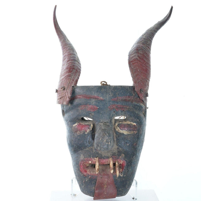 Antique Diablo Mexican dance mask - Estate Fresh Austin