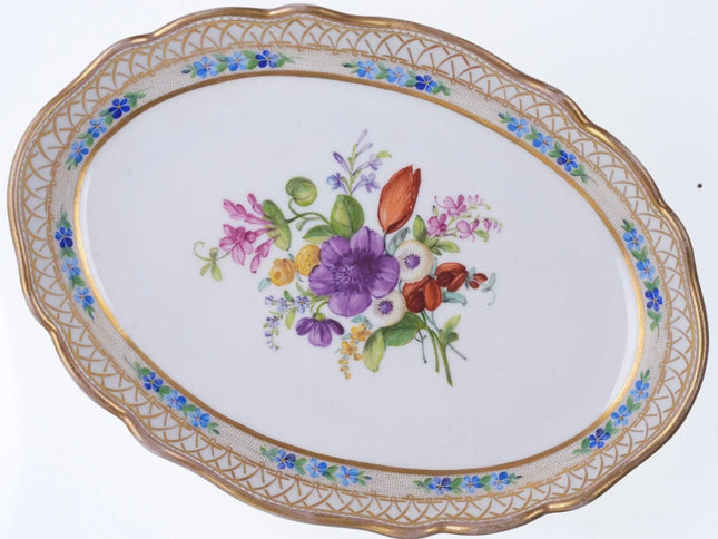 Antique Dresden porclain oval bowl - Estate Fresh Austin