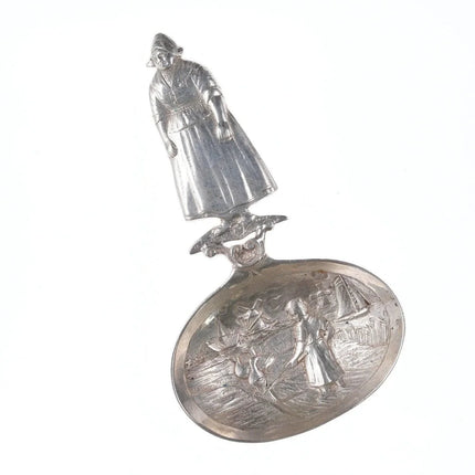 Antique Dutch Repousse silver tea caddy spoon - Estate Fresh Austin