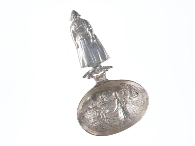 Antique Dutch Repousse silver tea caddy spoon - Estate Fresh Austin