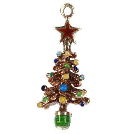 Antique Ehrlich & Sinnock 14k gold Enamel Christmas tree Charm - Estate Fresh Austin