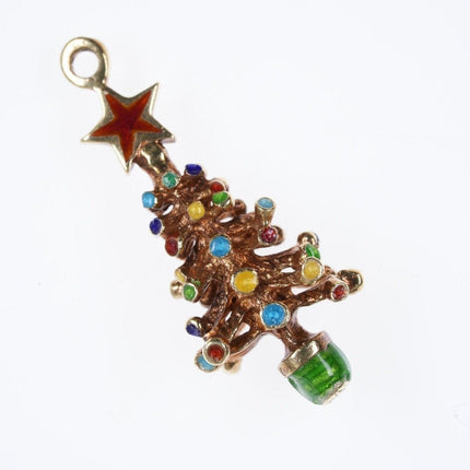 Antique Ehrlich & Sinnock 14k gold Enamel Christmas tree Charm - Estate Fresh Austin