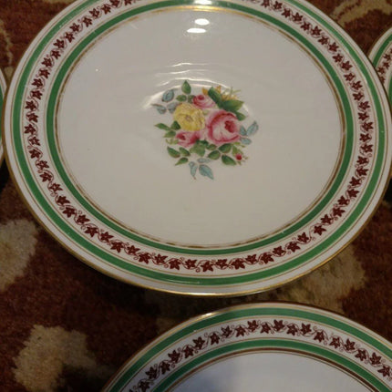 Antique English Earthenware Hand Painted Roses porcelain Tazza - Cake Stand with - Estate Fresh Austin