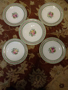 Antique English Earthenware Hand Painted Roses porcelain Tazza - Cake Stand with - Estate Fresh Austin