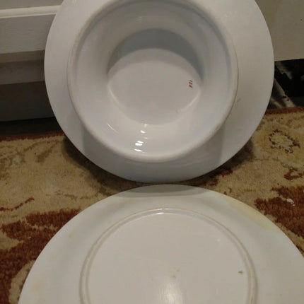 Antique English Earthenware Hand Painted Roses porcelain Tazza - Cake Stand with - Estate Fresh Austin