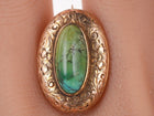 Antique Engraved 14k gold Turquoise pin - Estate Fresh Austin