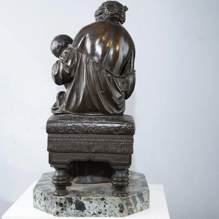 Antique European Bronze Mother and Child bonding - Estate Fresh Austin