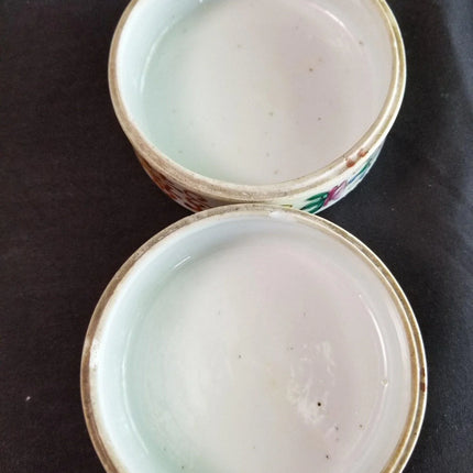 Antique Famille Rose Stacking box Set Teacher, Children, Double Happiness Qing - Estate Fresh Austin