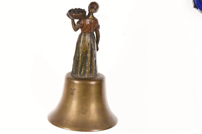 Antique Figural Polychrome Bronze Tea/Table bell - Estate Fresh Austin