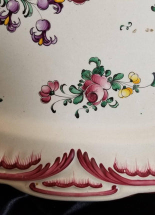 Antique French Faience Platter 18th - early 19th century 19" - Estate Fresh Austin