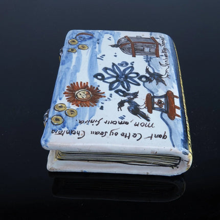 Antique French Faience Quimper Antoine Montagnon Nevers Secouette Flask/Hand war - Estate Fresh Austin