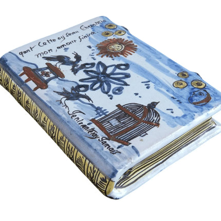 Antique French Faience Quimper Antoine Montagnon Nevers Secouette Flask/Hand war - Estate Fresh Austin