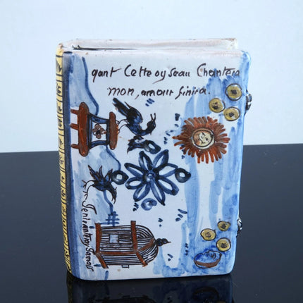 Antique French Faience Quimper Antoine Montagnon Nevers Secouette Flask/Hand war - Estate Fresh Austin